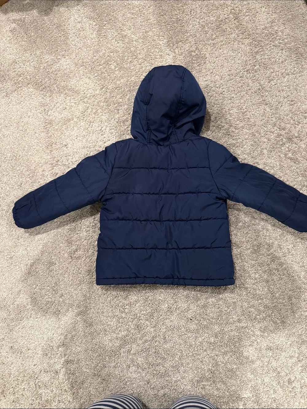 Carter's Colorblock Puffer Jacket in Navy, Red, Olive & Orange